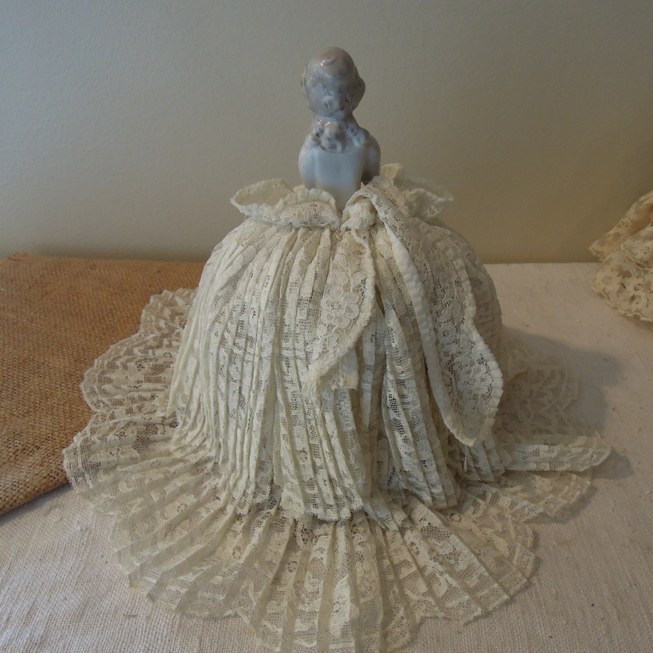 Vintage Porcelain Lady Pin Cushion / Half Doll German Bisque Etsy