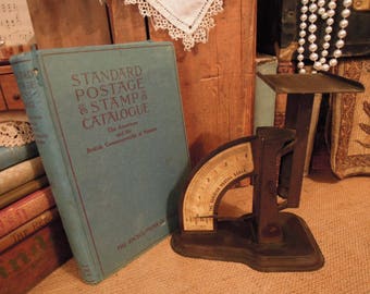 Antique Superior Postal Scale / Vintage Postal Scale / Home Office Decor / Vintage Standard Postage Stamp Catalogue 1947