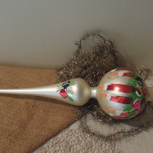 Antique Tree Topper / Vintage White Tree Topper /  Mercury Glass Tree Top / Vintage Christmas Decoration
