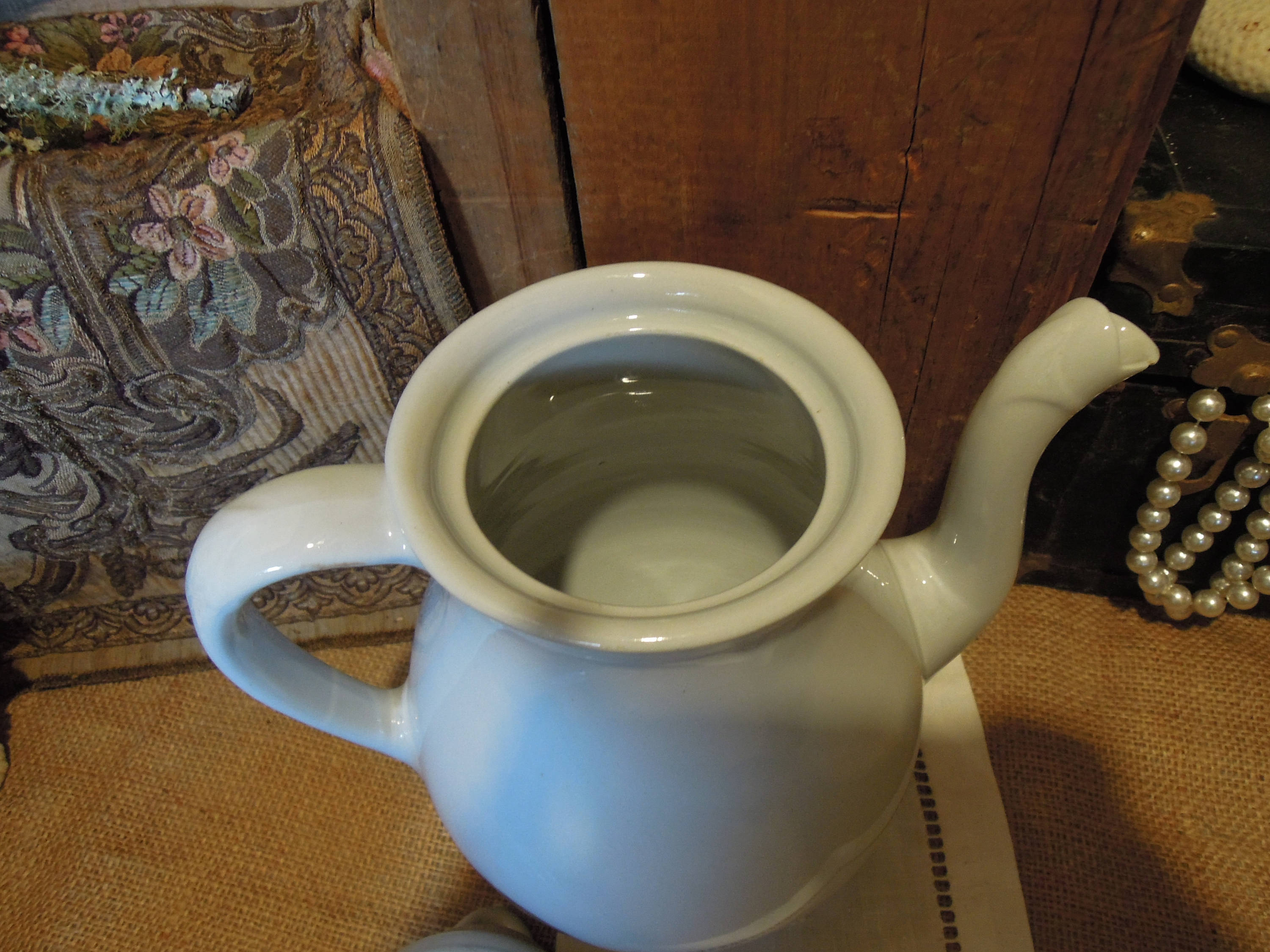 Vintage Ironstone Tea Pot / French Country Tea Pot / French Etsy