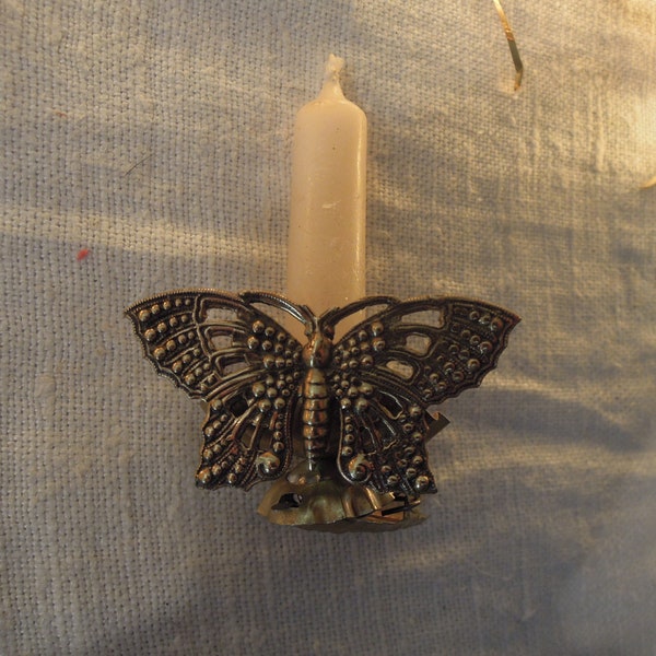 Brass Butterfly Candle Holder Etsy