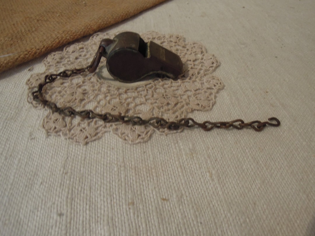 Antique Solid Brass Whistle / Made in USA / Vintage Brass Whistle Etsy