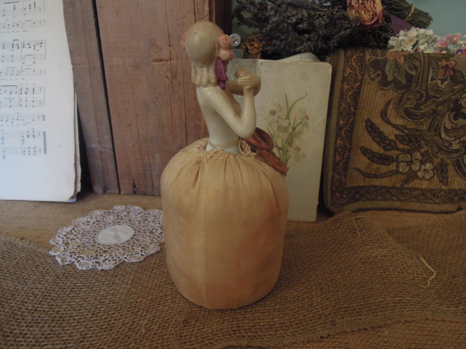 Vintage Porcelain Lady Pin Cushion / Half Doll German Bisque Etsy