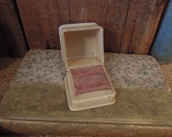 Antike Celluloid Ring box / Hochzeit Verlobung / Vintage Ringbox / Shabby Pink Samt Box