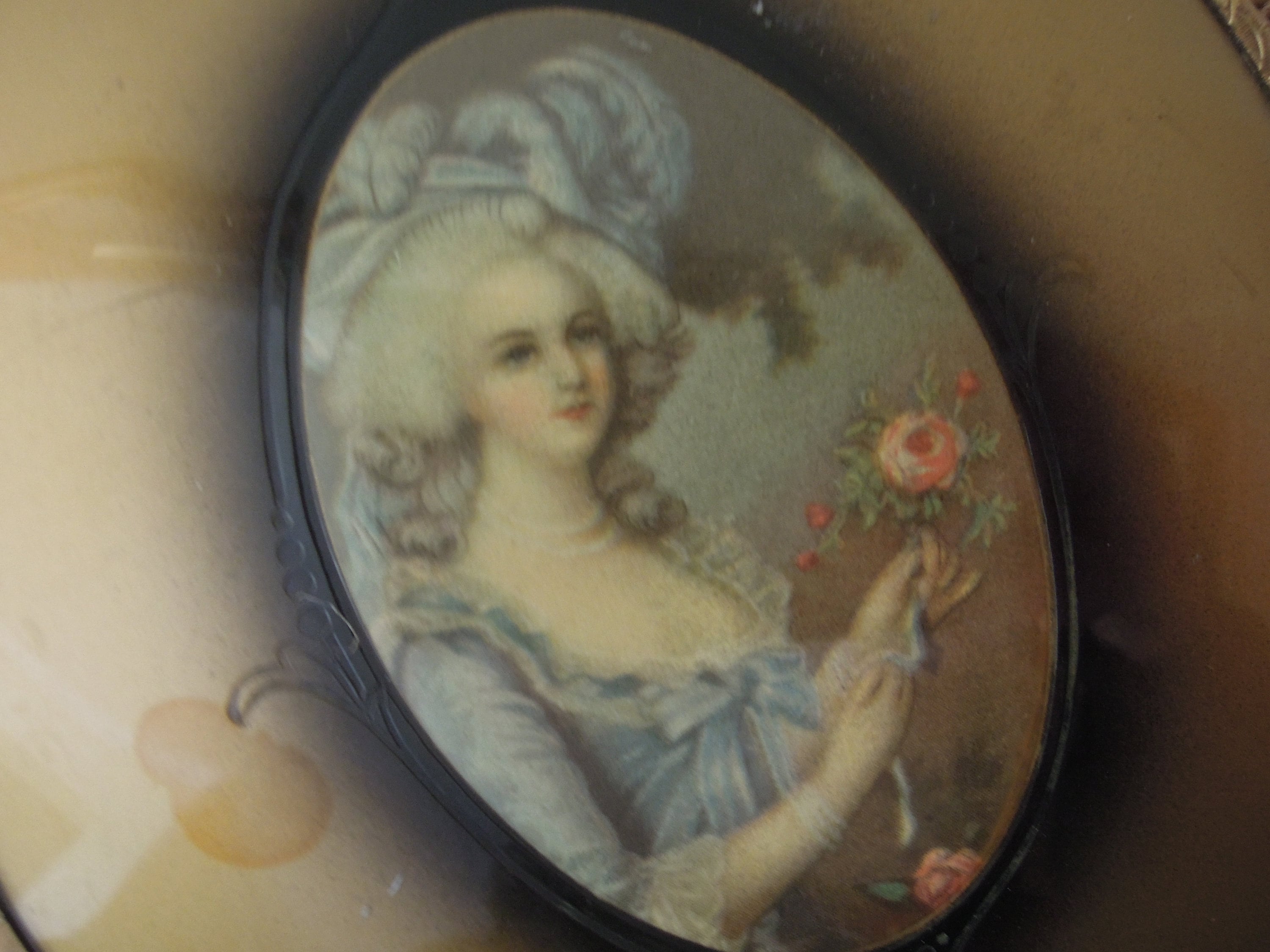 Antique Marie French Mirror / Vintage Hand Mirror / Vanity