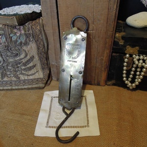 Vintage Chatillons 50 pd Scale / Antique Pocket Scale / Spring Balance New York / Brass Spring Hanging Scale