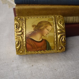 Vintage Florentine Box / Vintage Florentine Gilt Wood Box / Vintage Gold Hinged Lidded Box