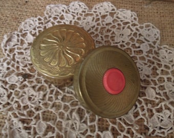 Vintage 2 Compacts Coty 1940's Fiancee 1920's / Antique FIANCEE Woodworth Compact / Collectible Cassis Coty & Fiancee Mirror Compact