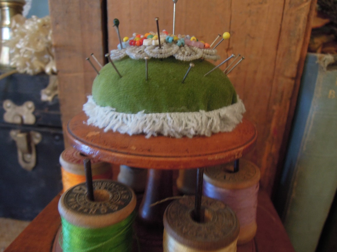 Antique Shaker Wood Sewing Box Pincushion / Vintage Wood Etsy