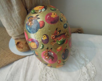 Vintage German Easter Egg Ornament / Vintage Paper Easter Egg