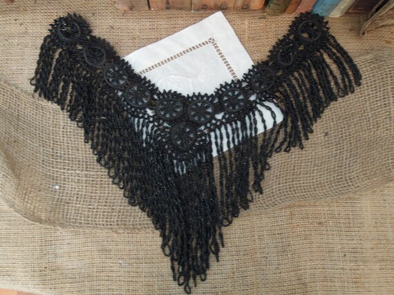 Antique Victorian Beaded Morning Collar / Vintage