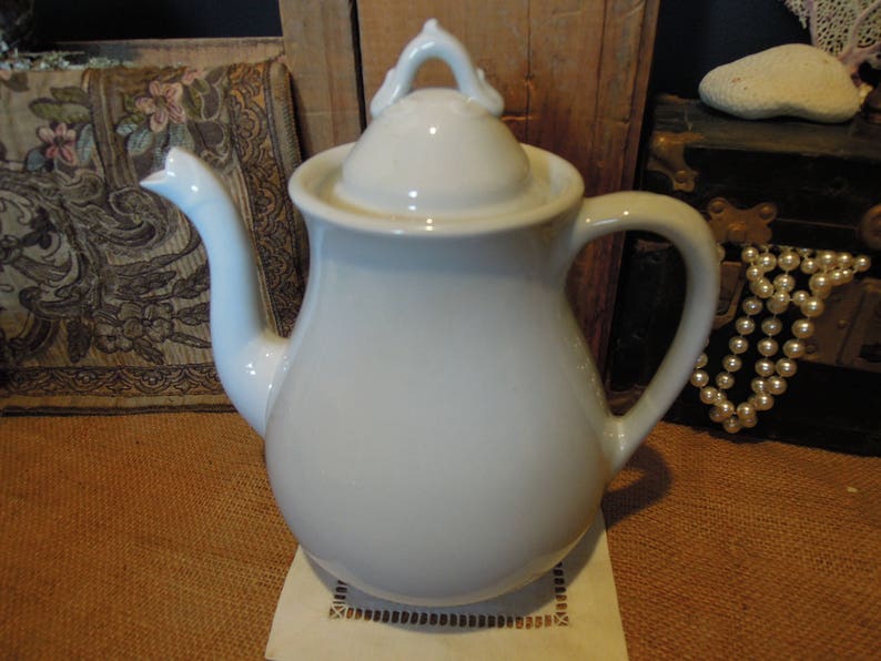 Vintage Ironstone Tea Pot / French Country Tea Pot / French Etsy