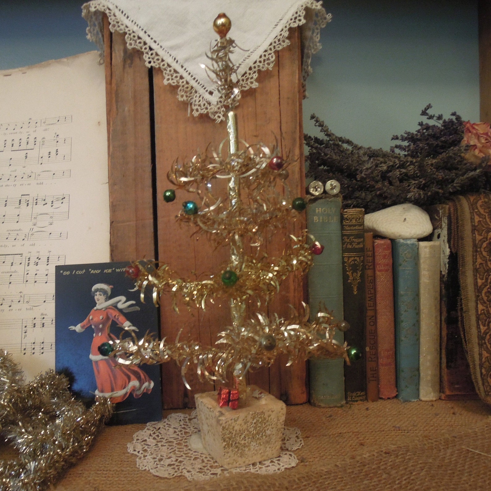 Vintage Gold Christmas Tree 