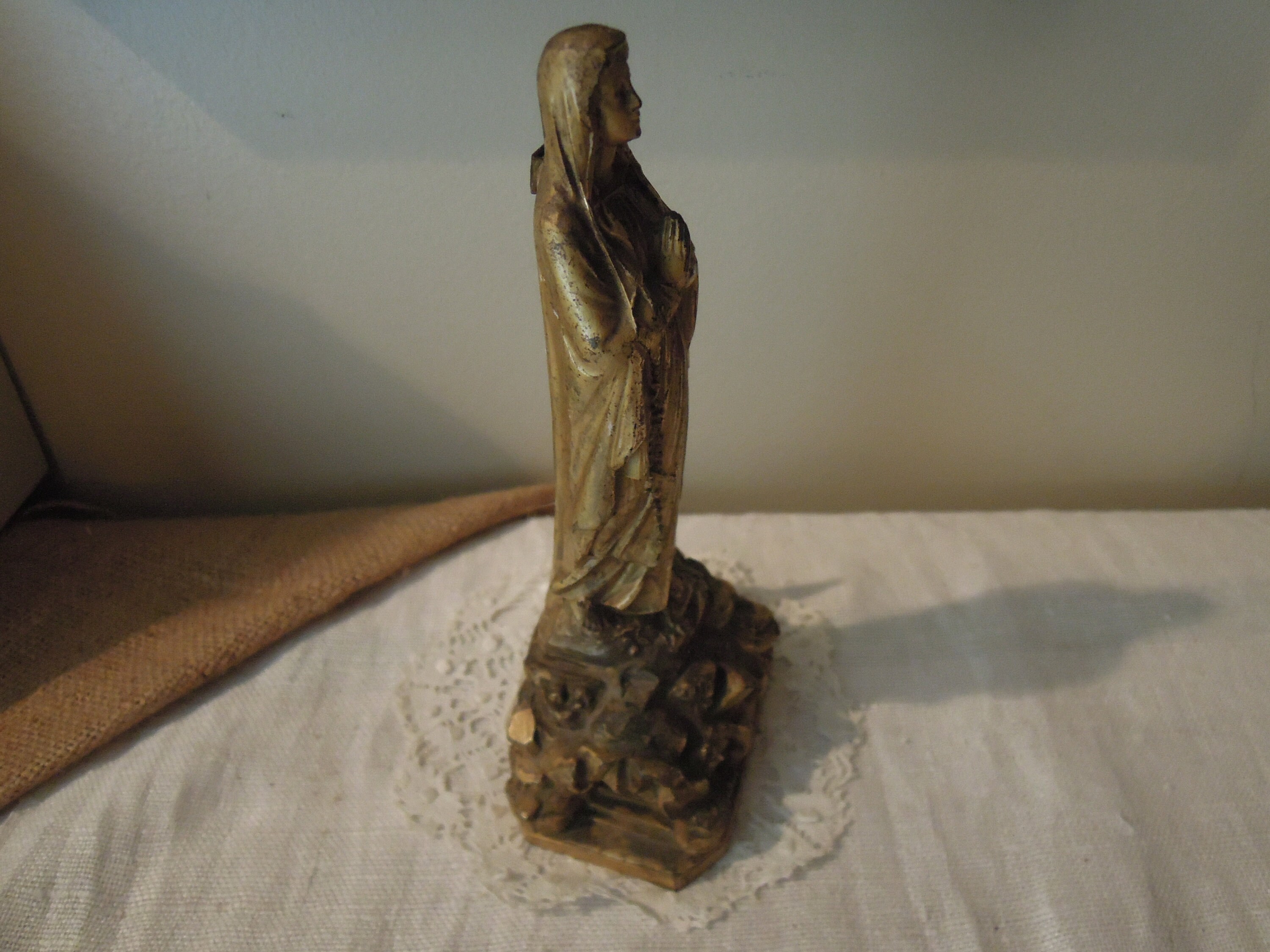 Vintage Our Lady of Lourdes Virgin Mary / Old French Statue Figurine ...