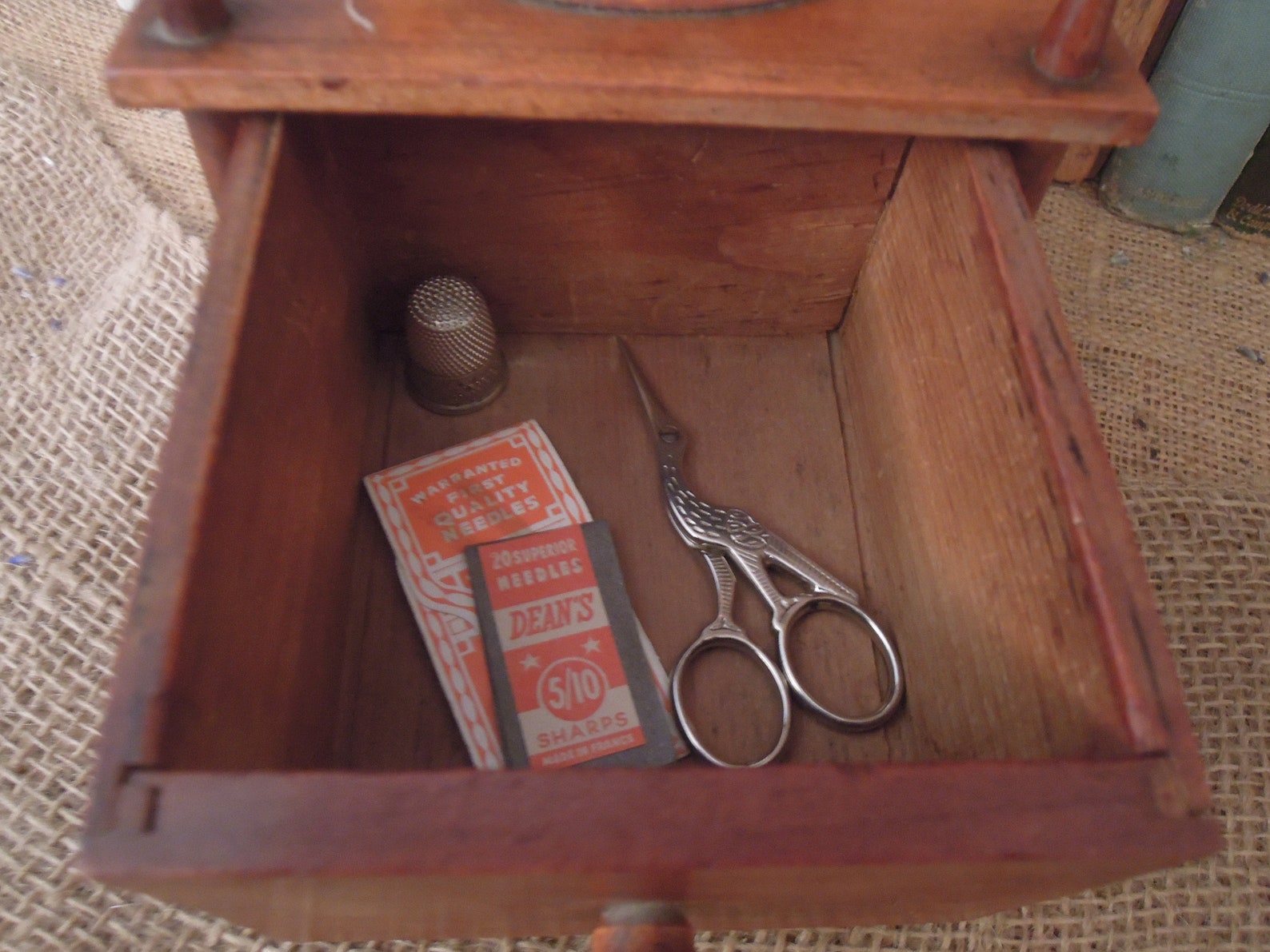 Antique Shaker Wood Sewing Box Pincushion / Vintage Wood Etsy