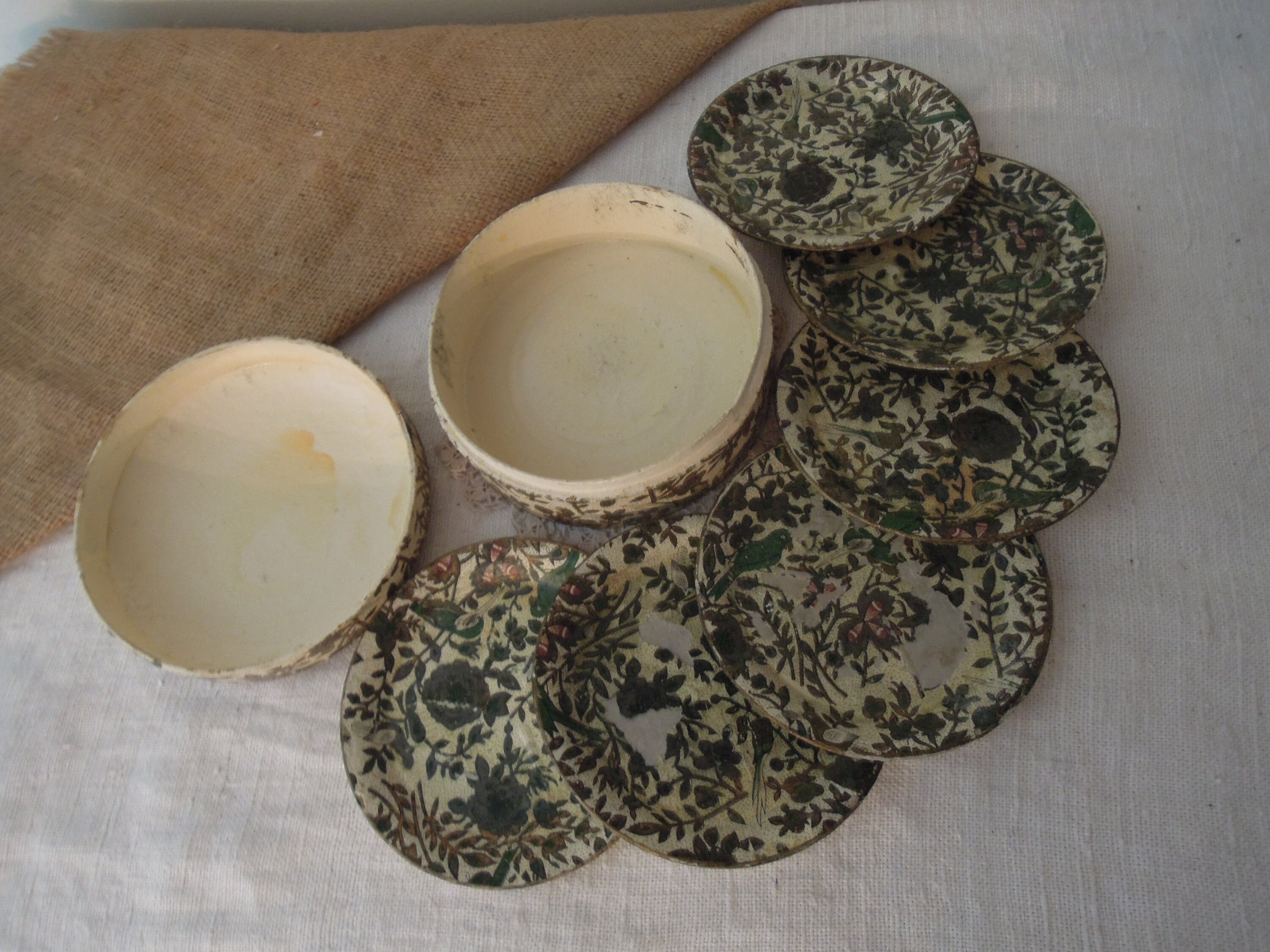 ヴィンテージ ペーパーマシェ コースターセット 丸箱入り / 日本製