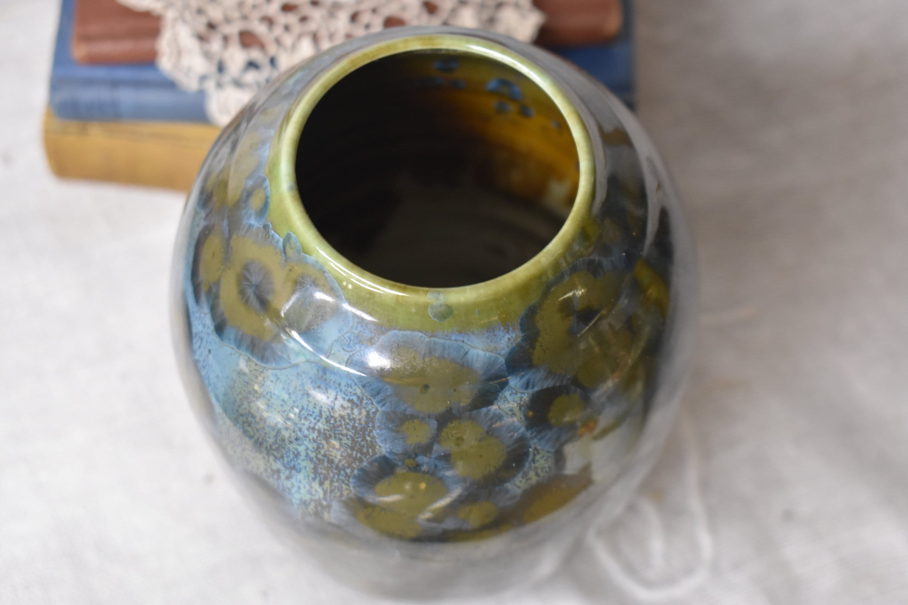 Vintage Studio Art Pottery Vase / Crystalline Glazed Signed Pottery ...