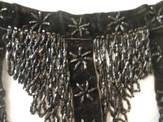 Antique Victorian Beaded Morning Jet Black Beaded… - image 2