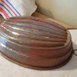 Vintage French Oval Copper Mold / Patisserie Kitchen Copper Mold / Antique French Bakers Copper Mold / Handmade 19th Copper Ware