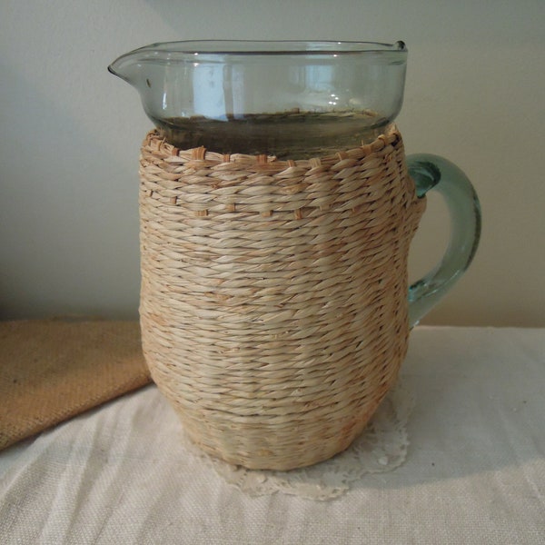 Wicker Pitcher Etsy