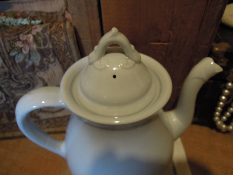 Vintage Ironstone Tea Pot / French Country Tea Pot / French Etsy