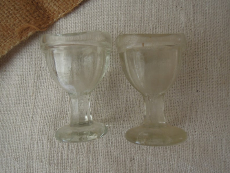 Vintage Clear Glass Eye Wash Cups / Antique Medical Glass Etsy