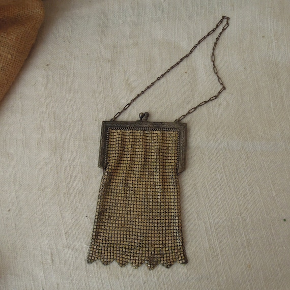 Vintage Art Deco Yellow Purse / Whiting and Davis… - image 2