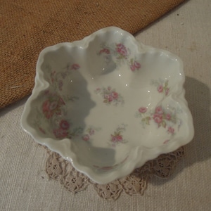 Vintage Haviland Limoges Sugar / Vintage Pink Floral Transferware / Limoges Decorative Bowl / Made in France