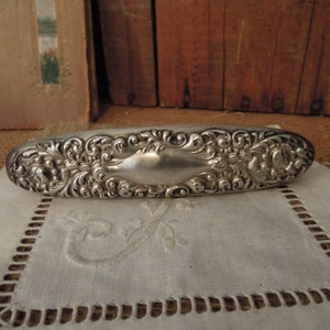 Vintage Sterling Silver Brush / Victorian Home Decor / Vintage Clothing Brush / Antique Grooming Ornate Silver Brush
