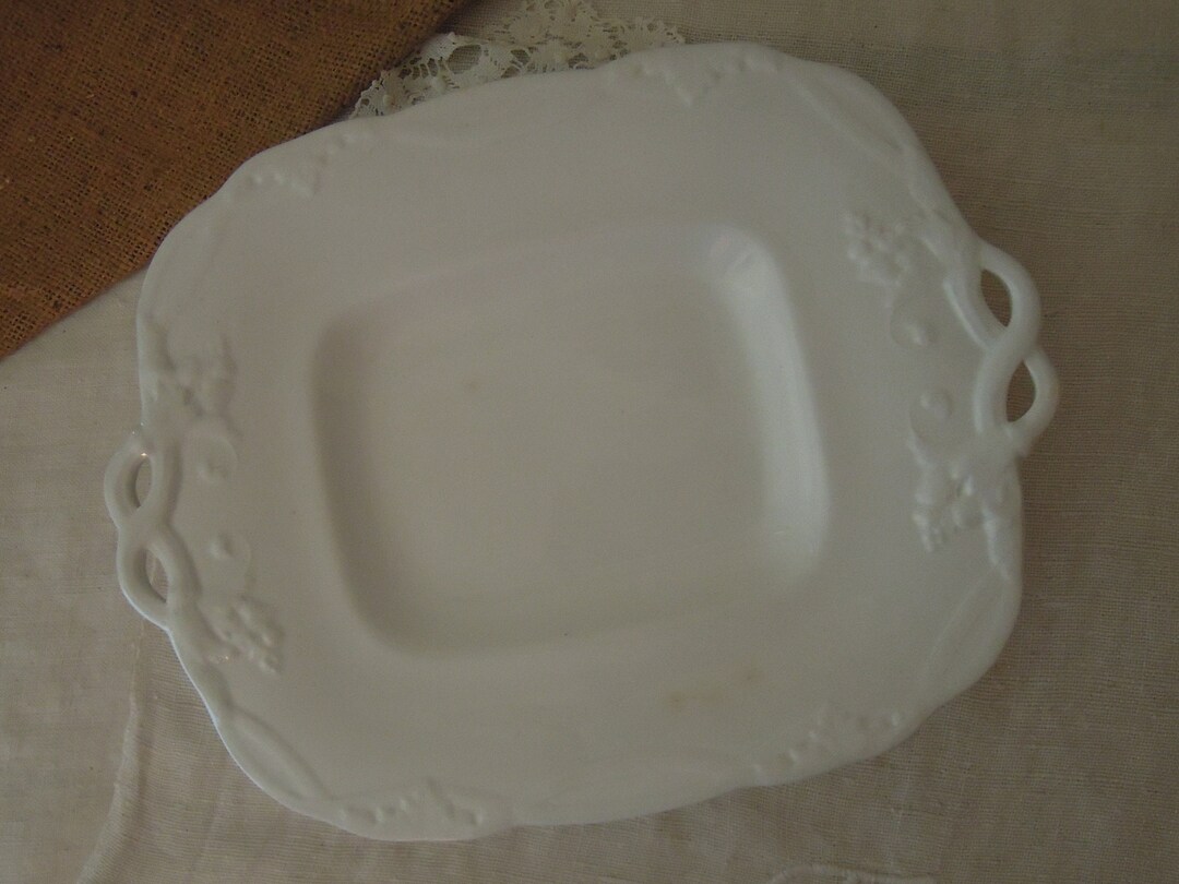 Vintage Pedestal Plate / White Center Piece Plate / Vintage Etsy
