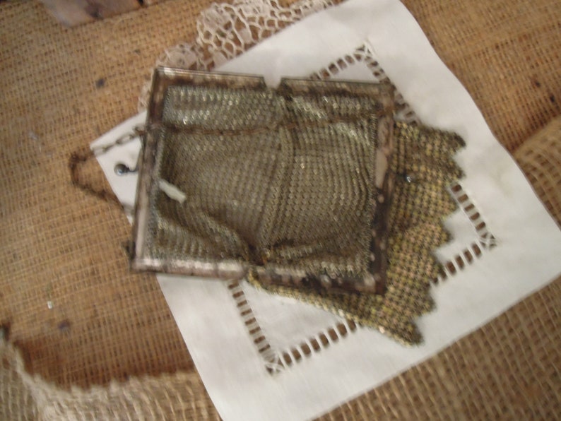 Vintage Art Deco Yellow Purse Whiting and Davis Enamel Beadlite Antique Reticule Whiting and Davis Mesh Handbag