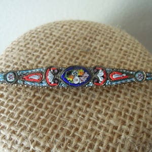 Antique Mosaic Glass Brooch / Vintage Italian Micro Mosaic Pin / Victorian Floral Micro Mosaic Brooch