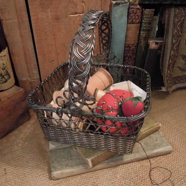 Woven Metal Basket Etsy