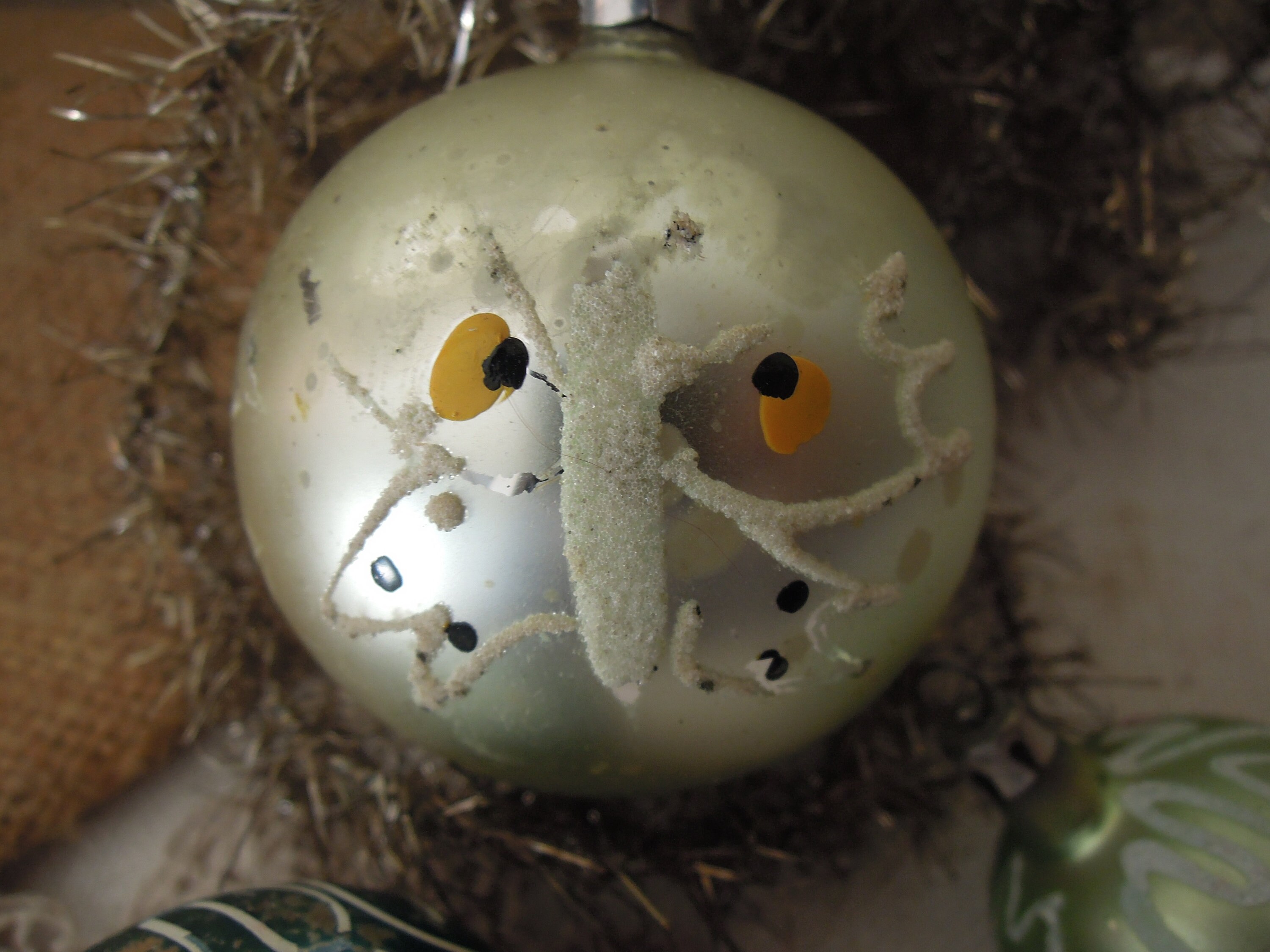 Vintage Blue Christmas Ornaments / Three Polish Ornaments