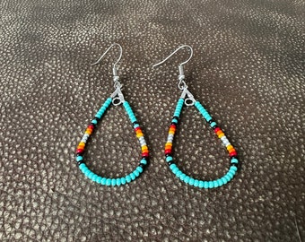 Small bead serape teardrop earrings