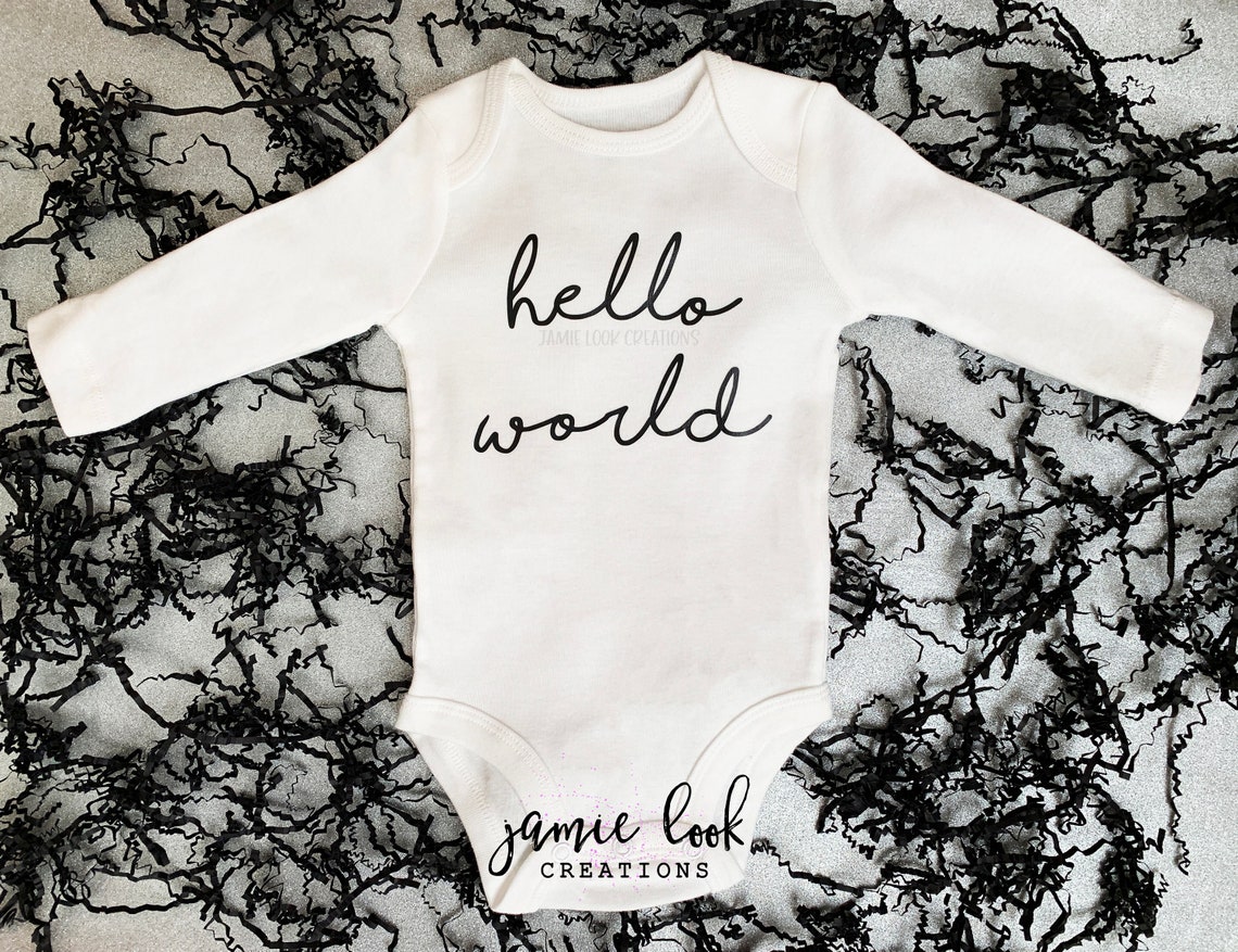 Newborn Onesie | Gender Neutral Onesie | Baby Onesie | Hello World ...