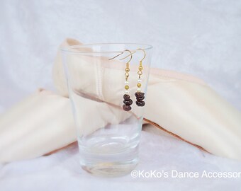 Garnet and faux pearl earrings