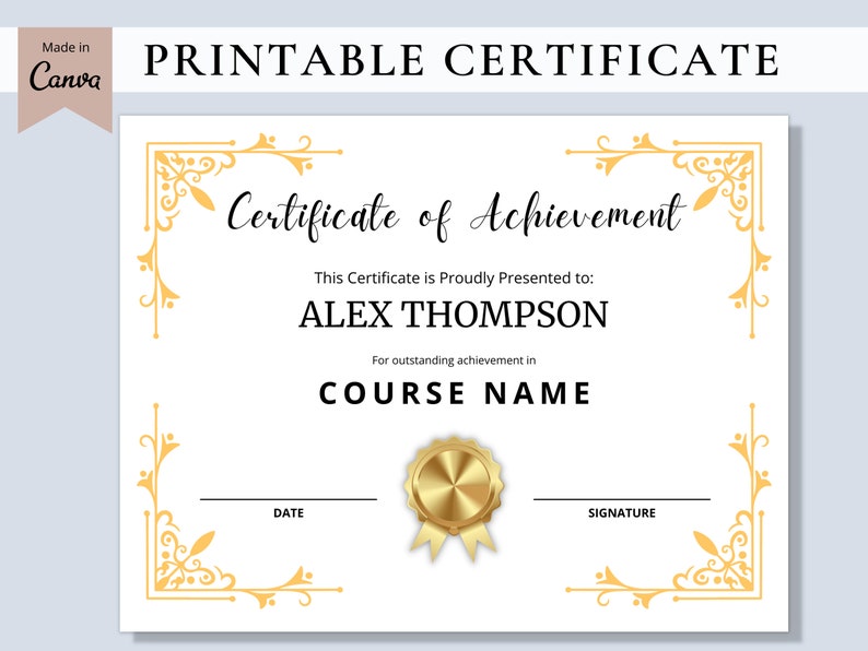 Editable Certificate Template Printable Certificates Etsy Editable Certificate Template Printable Certificates Etsy