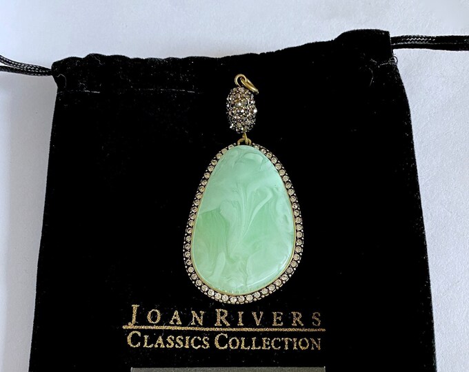 Joan Rivers Classics Collection Tri-oval Lucite Pendant With Rhinestone ...