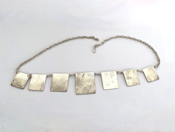 Vintage 900 Silver Story Necklace, Seven Graduate… - image 8