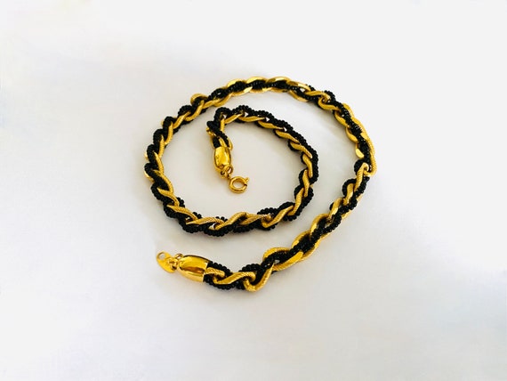 Classic Gold Tone Trifari 17" Collar Necklace wit… - image 6