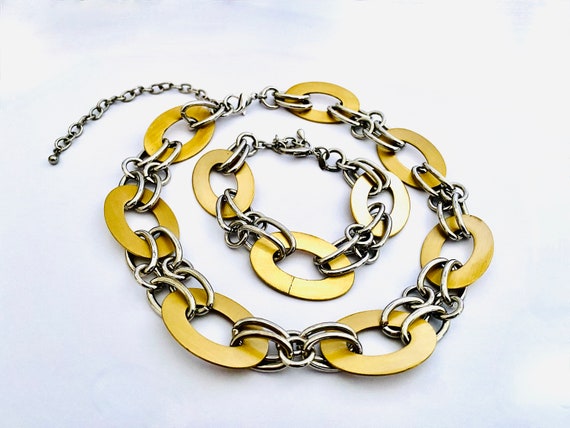 Vintage Premier Designs 16" Mixed Metals Necklace… - image 3