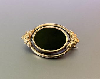 1940年代アメリカ製　アンティークアクセサリー　クリップ Vintage Made in USA 1940s Black Carved & Domed Bakelite Clip