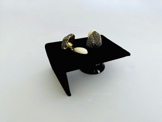 Judith Jack Sterling Silver and Marcasite Clip Ea… - image 10