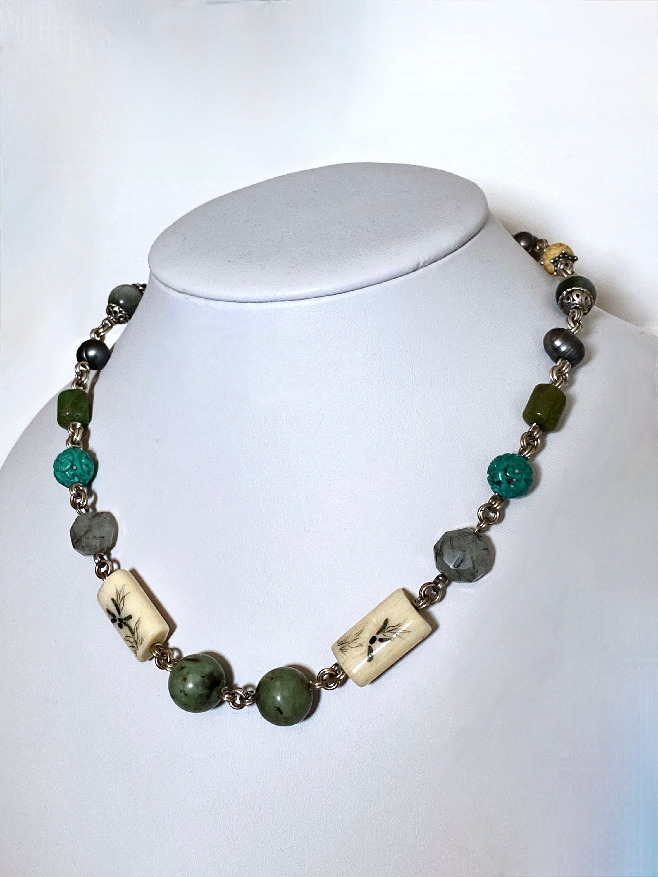 Stephen Dweck Vintage 17 Beaded Gemstone Necklace With - Etsy