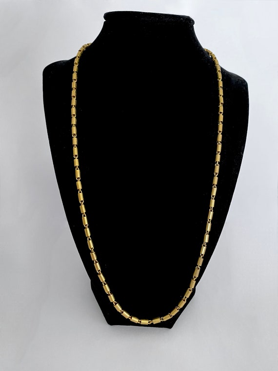 Crown Trifari Tube Chain Necklace with Screw Barr… - image 1