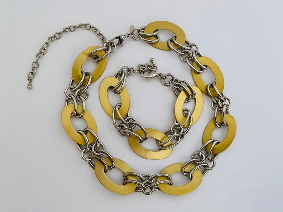 Vintage Premier Designs 16" Mixed Metals Necklace… - image 1