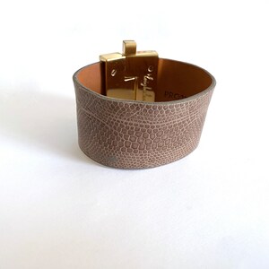 Wide, Sand Colored Lizard Cuff Bracelet by Leighelana Project Paz With ...