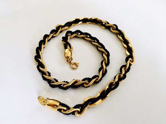 Classic Gold Tone Trifari 17" Collar Necklace wit… - image 3