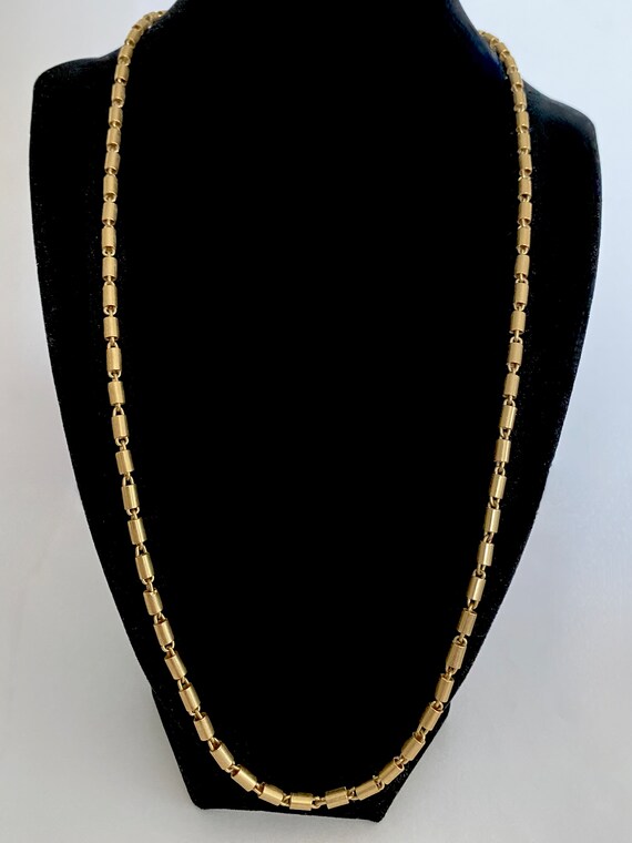 Crown Trifari Tube Chain Necklace with Screw Barr… - image 4